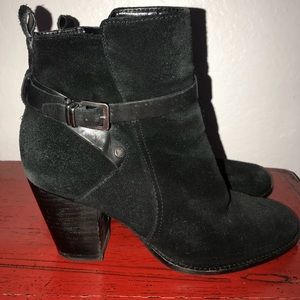Black Suede Booties Size 9